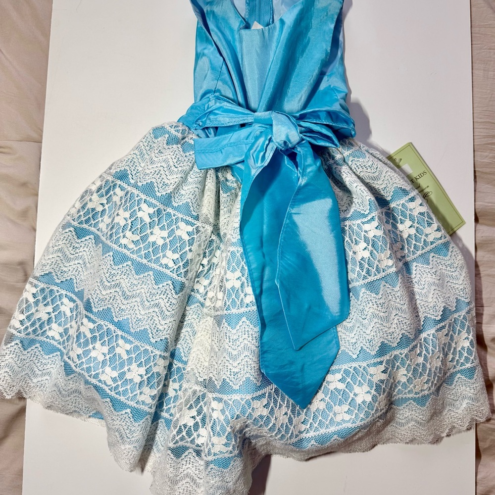 Blue and White Lace Dress